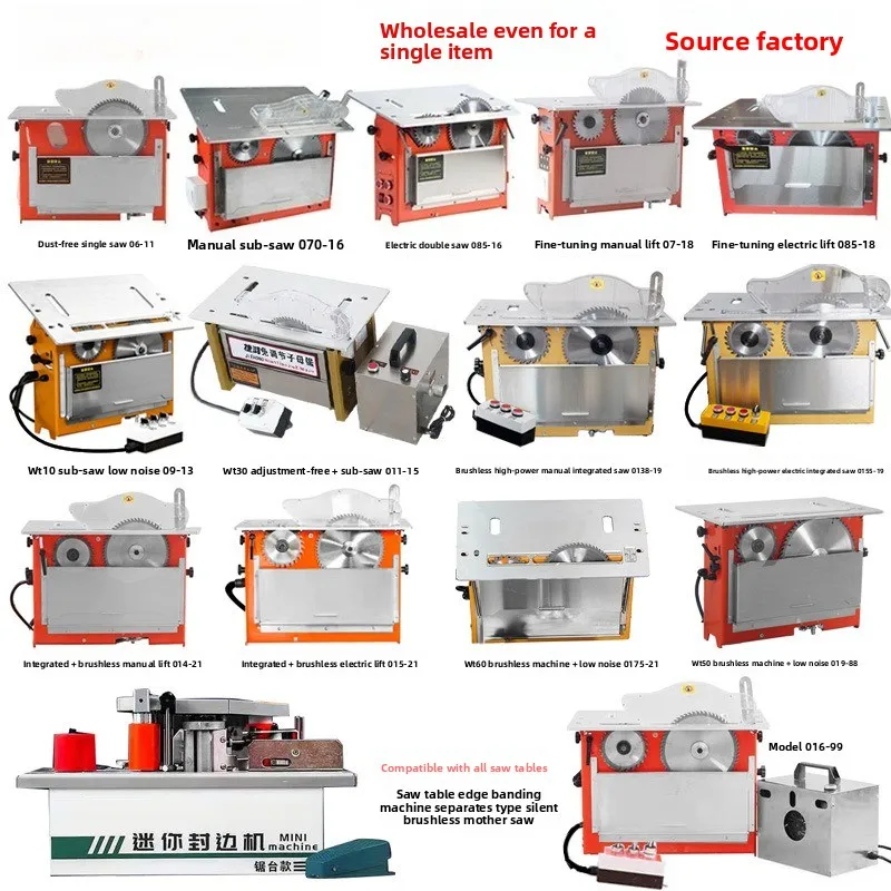 Compact Folding Dust‑Free Table Saw, Multifunctional Precision Main‑Sub Blade Saw Bench for Woodworking Home Decoration