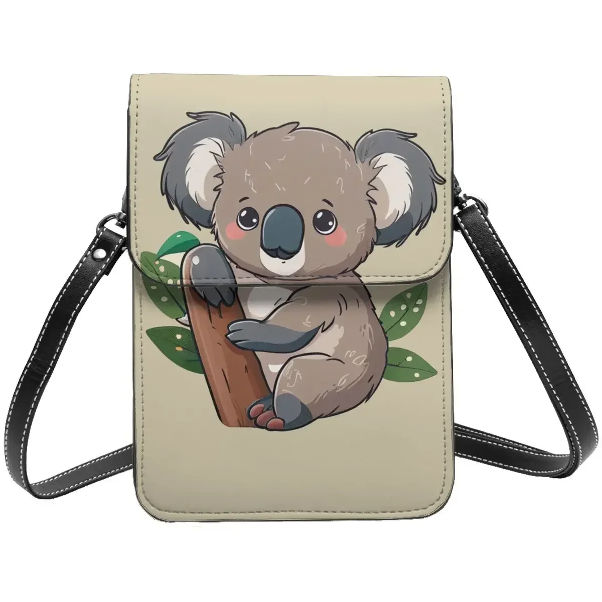 Kawaii Koala Bear Shoulder Bag Animal Retro Leather Work Mobile Phone Bag Woman Gifts Bags