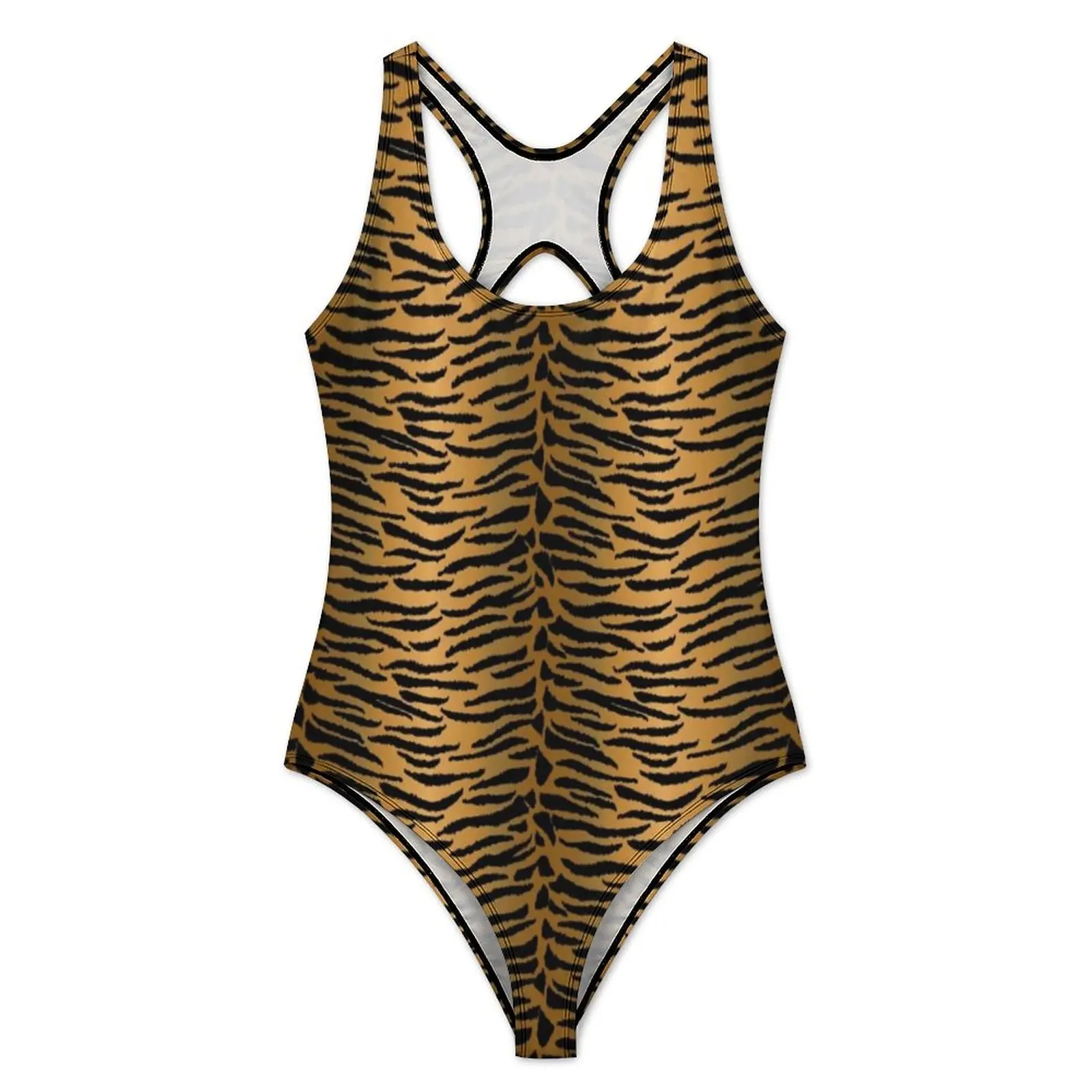 Golden Tiger Print Swimsuit Animal Skin Lovers Push Up Swimwear One Piece Sport Bathing Suits Bodysuit Sexy Graphic Beach Wear