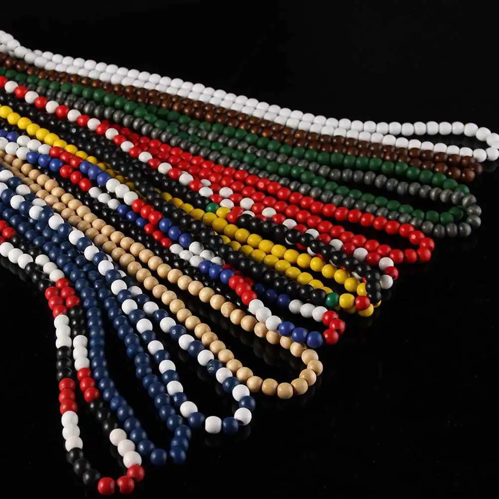 2 Piezas de Collar con Cuentas de Madera, Cadena Hiphop, Diseño Simple y Atractivo para Compras, Decoración de Fiesta, Joyería de Moda Unisex