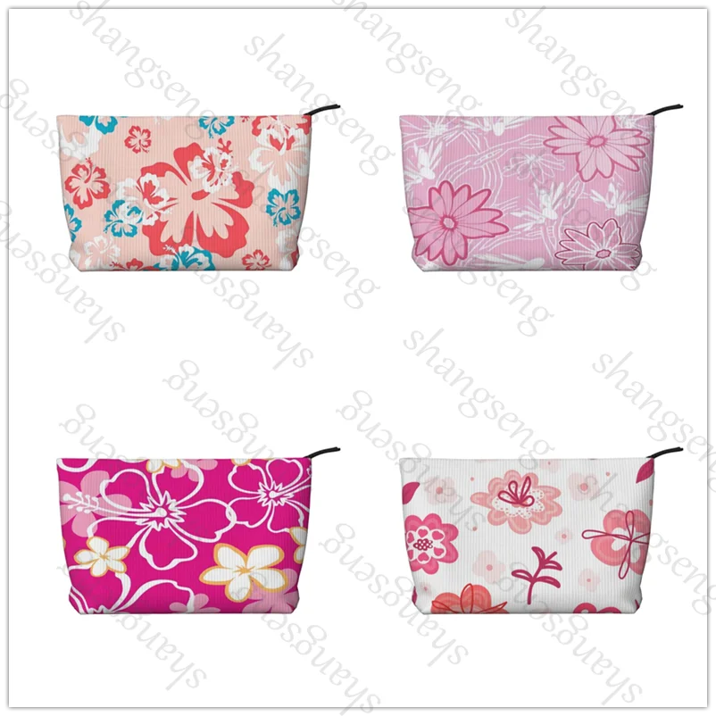 

Hawaiian Hibiscus Flowers Cosmetic bag toiletry storage bag ladies box, corduroy cosmetic bag, travel zipper storage bags