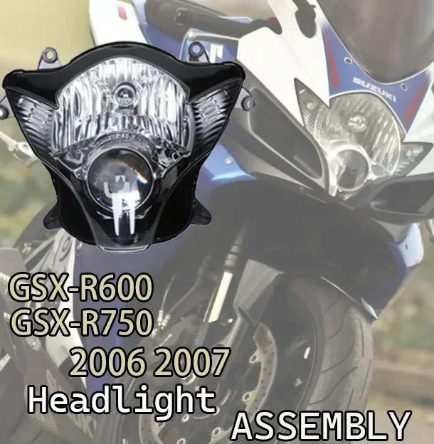 

Передняя фара мотоцикла, лампа головного света в сборе, подходит для Suzuki GSXR600 GSXR750 2006-2007 GSXR 600/750 K6 K7