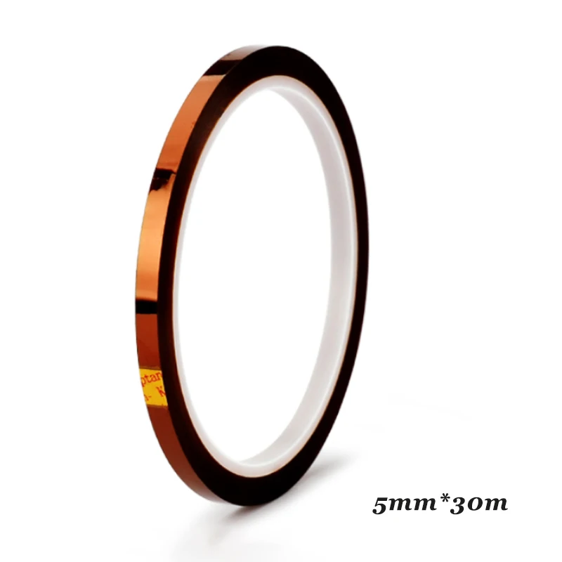 30 متر طويل الذهب إصبع ارتفاع درجة الحرارة مقاومة الشريط بوليميد الشريط متعدد الحجم الحيوانات الأليفة مكافحة ساكنة بطارية ليثيوم العزل الشريط