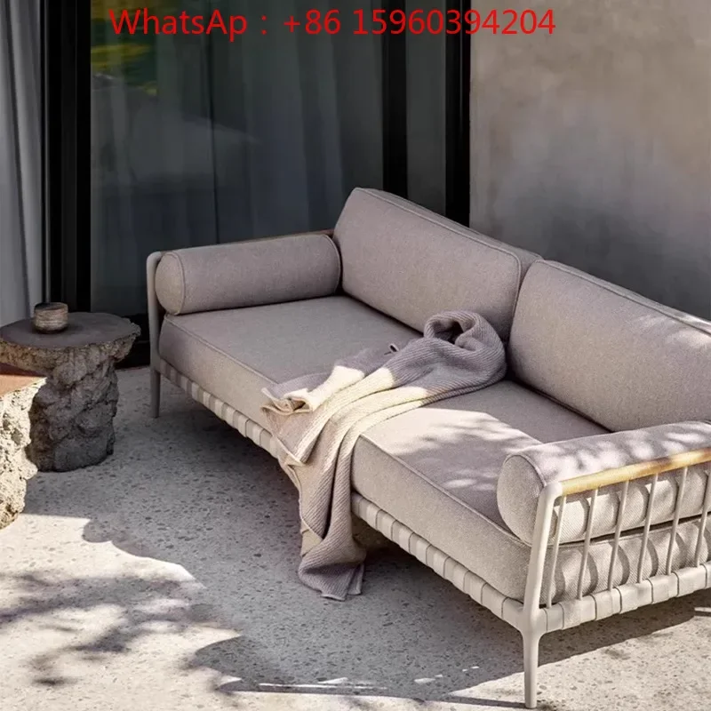 Nordic high-end rattan woven outdoor sofa courtyard balcony villa hotel outdoor garden outdoor leisure sofa combination