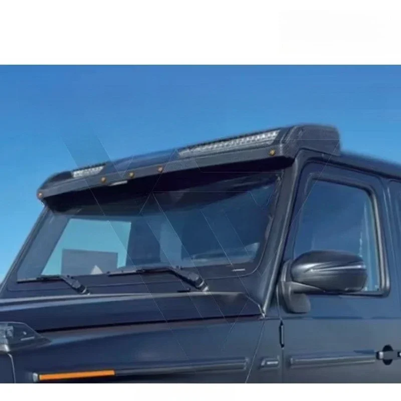 Dry Carbon Fiber Roof Spoiler With Round Lights for W464 G63 G500 2019-2024 Carbon Wing