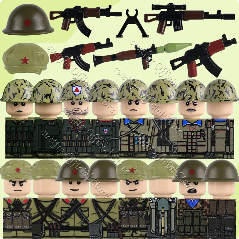 Chinese Hero Military Army Soldier Action Figures Building Block Border Defender Warrior Infantry Gun Accessories Bricks Boy Toy