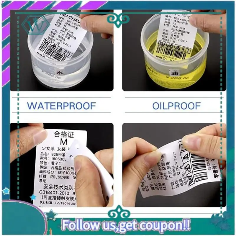 3 Rolls White Label Paper White 50X30mm Compatible For B1 B21 B3S Label Maker Waterproof, Self-Adhesive Label Paper, Easy To Use