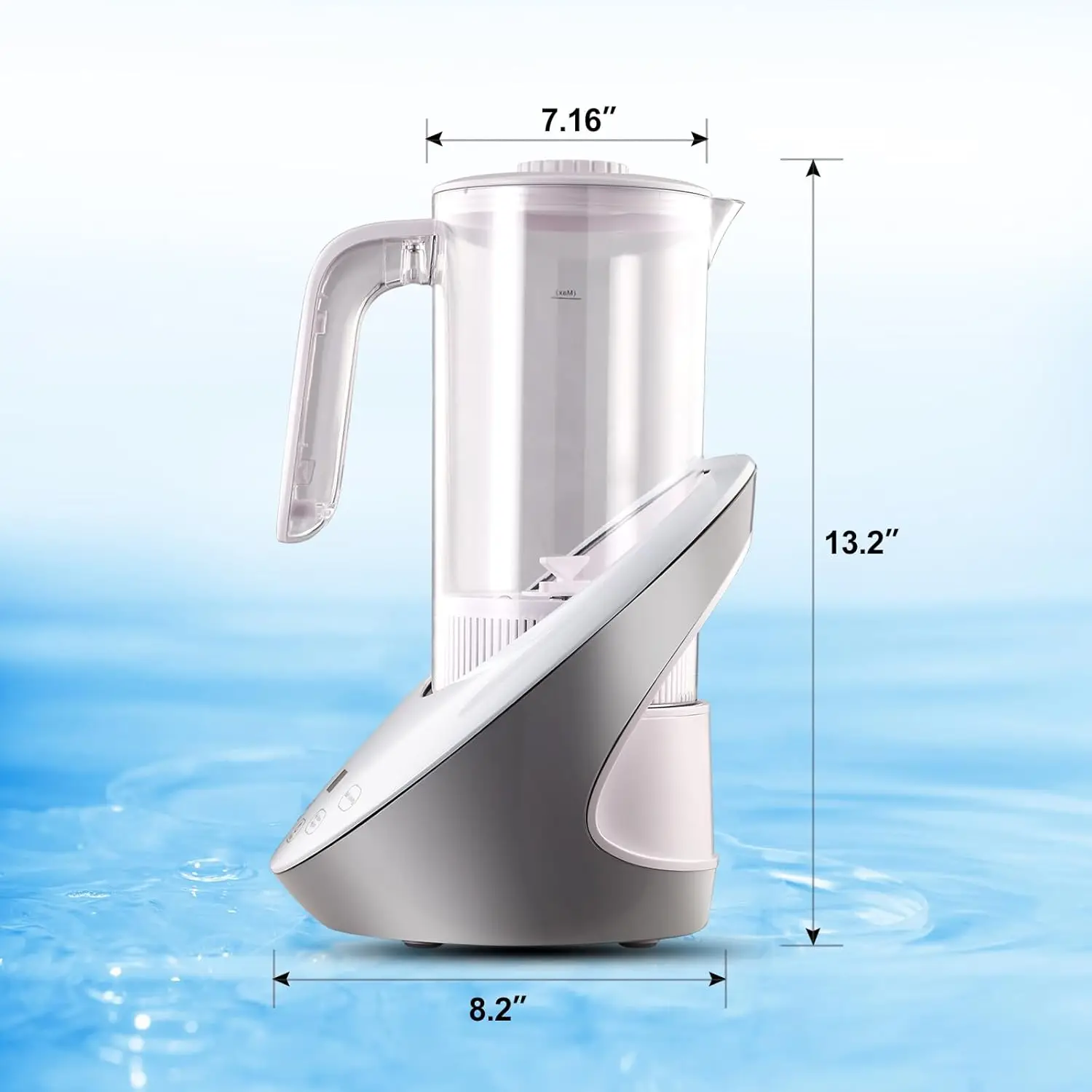 Hydrogen Water Pitcher,Hydrogen Rich Water Generator Electrolysis Jug,SPE and PEM Concentrator Technology