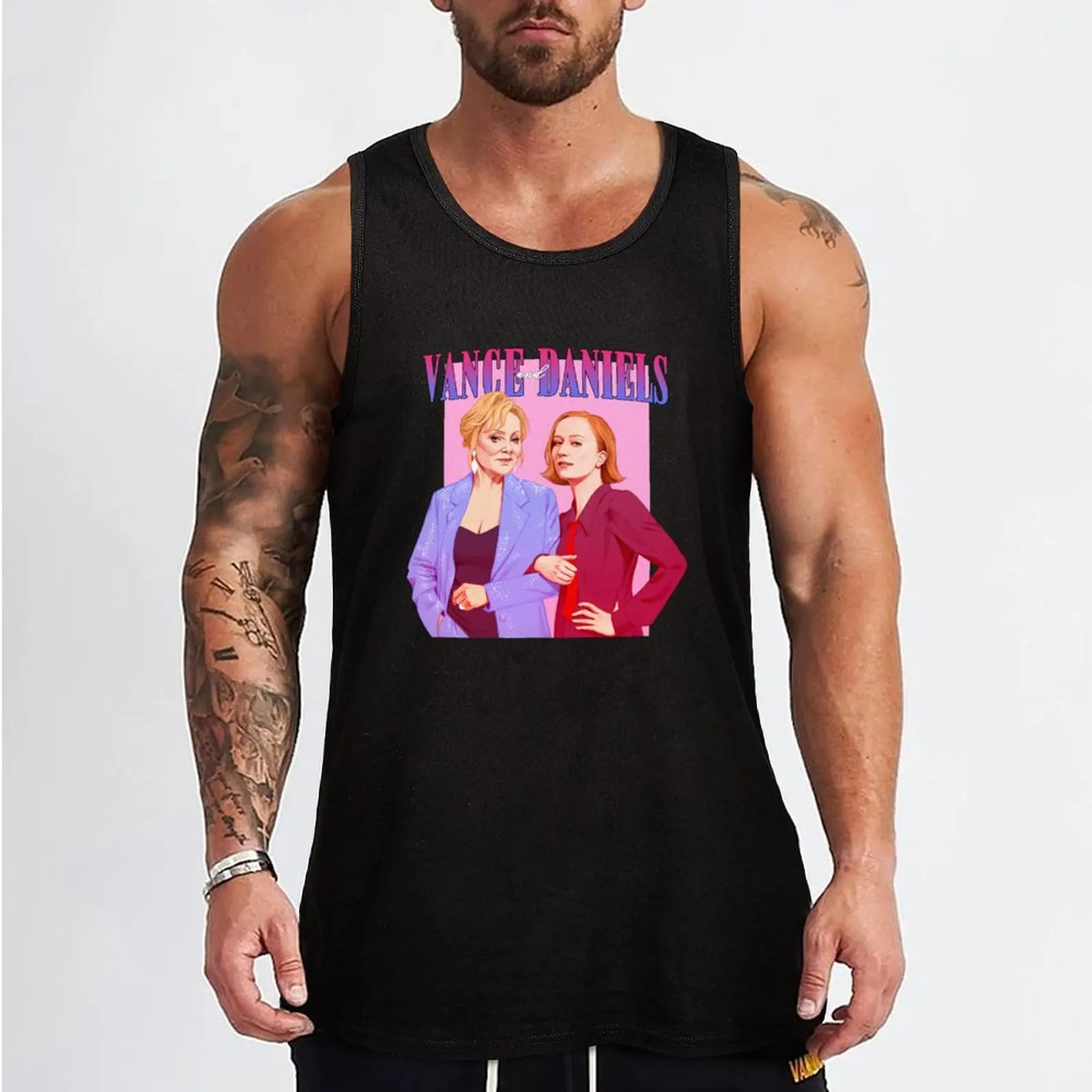 Vance and Daniels (pink background) Tank Top gym Men's t-shirts anime