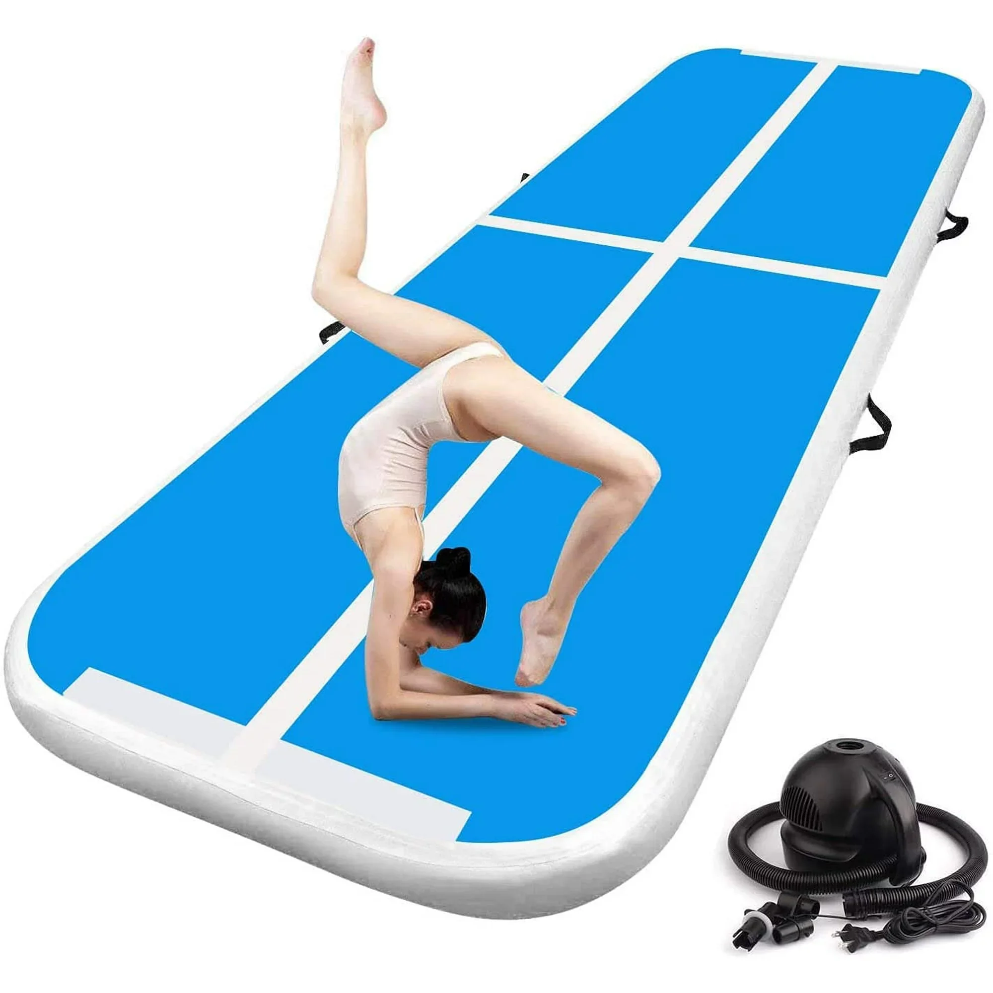 Aqpolymer-Polymère d'air pour piste de yoga gonflable, 4m, pompe gratuite, fitness, pour pom-pom girl