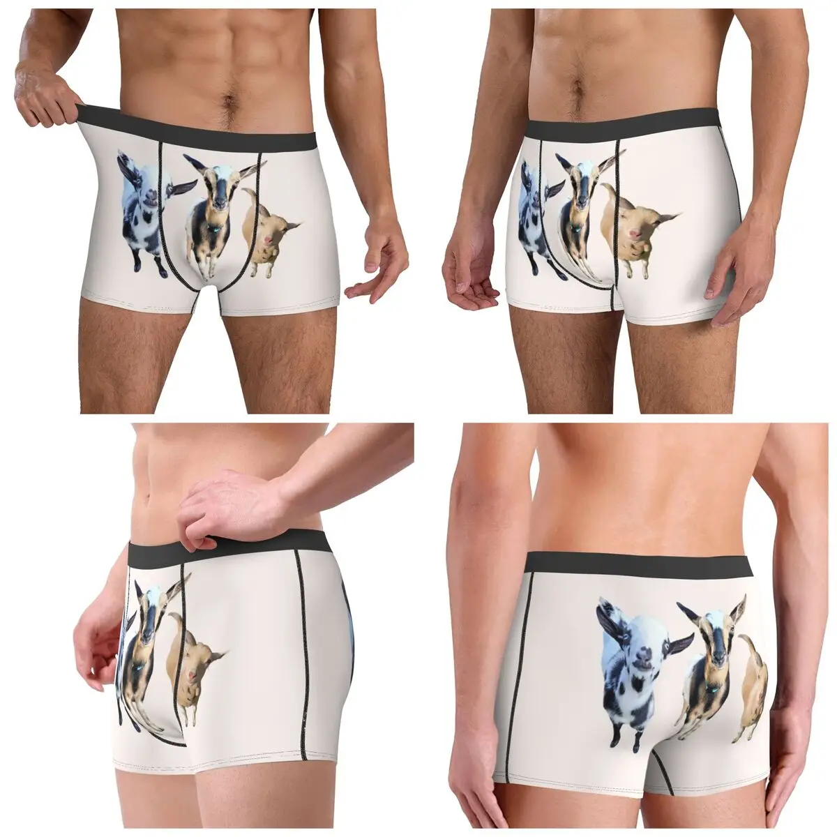 Boxer Underpants Shorts Cute Goats Panties Men Comfortable Underwear for Homme Man Boyfriend Gift
