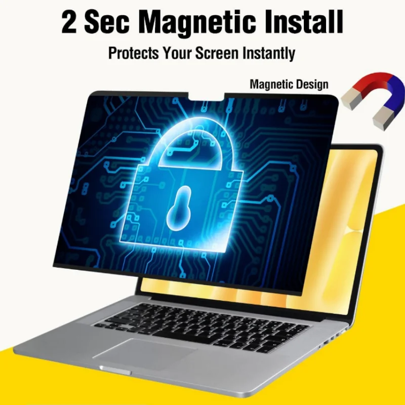Protector de Pantalla Magnético de Privacidad Extraíble de 360° para Macbook Pro 14" 16" Air 13" 15" pulgadas ° Anti espionaje, anti luz azul, anti reflejos
