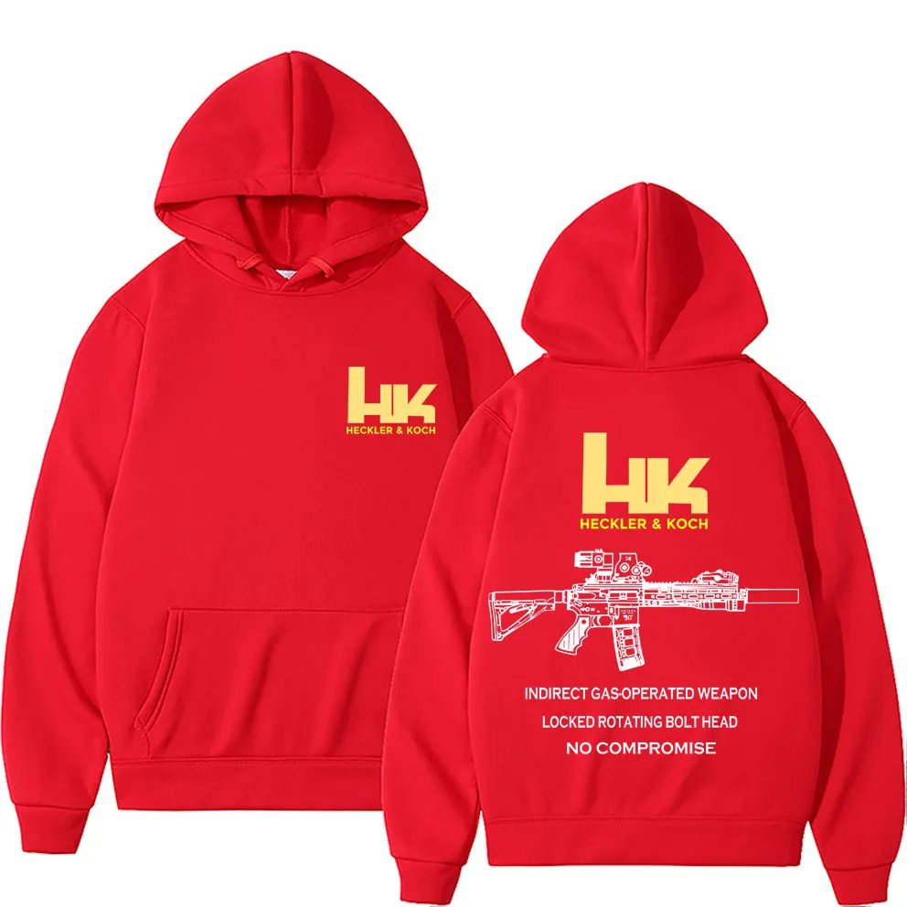 Heckler & Koch HK Fashion M4 Waffendesign Herren Casual Retro Trend Pullover Streetwear Herbst- und Winter-Warmer Hoodie – Detail 7