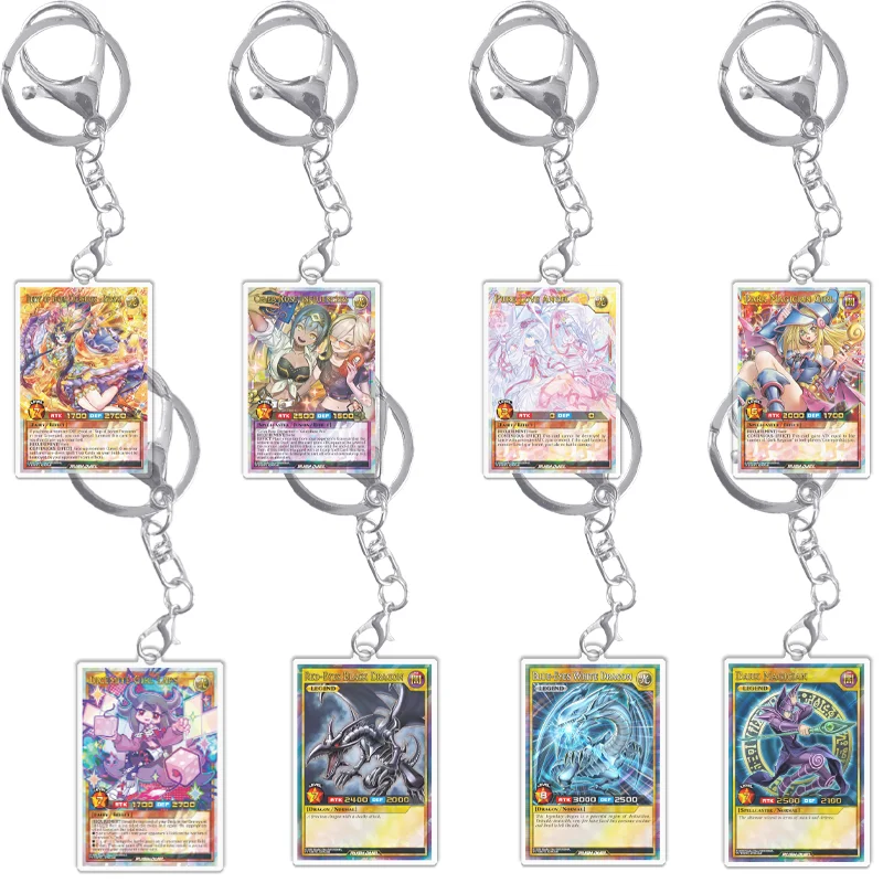 

Yugioh Keychains Cards Black Magician Girl Rush Duel RD Acrylic Pendant Backpack Ornament Decoration Toy Anime Game Fans Gifts