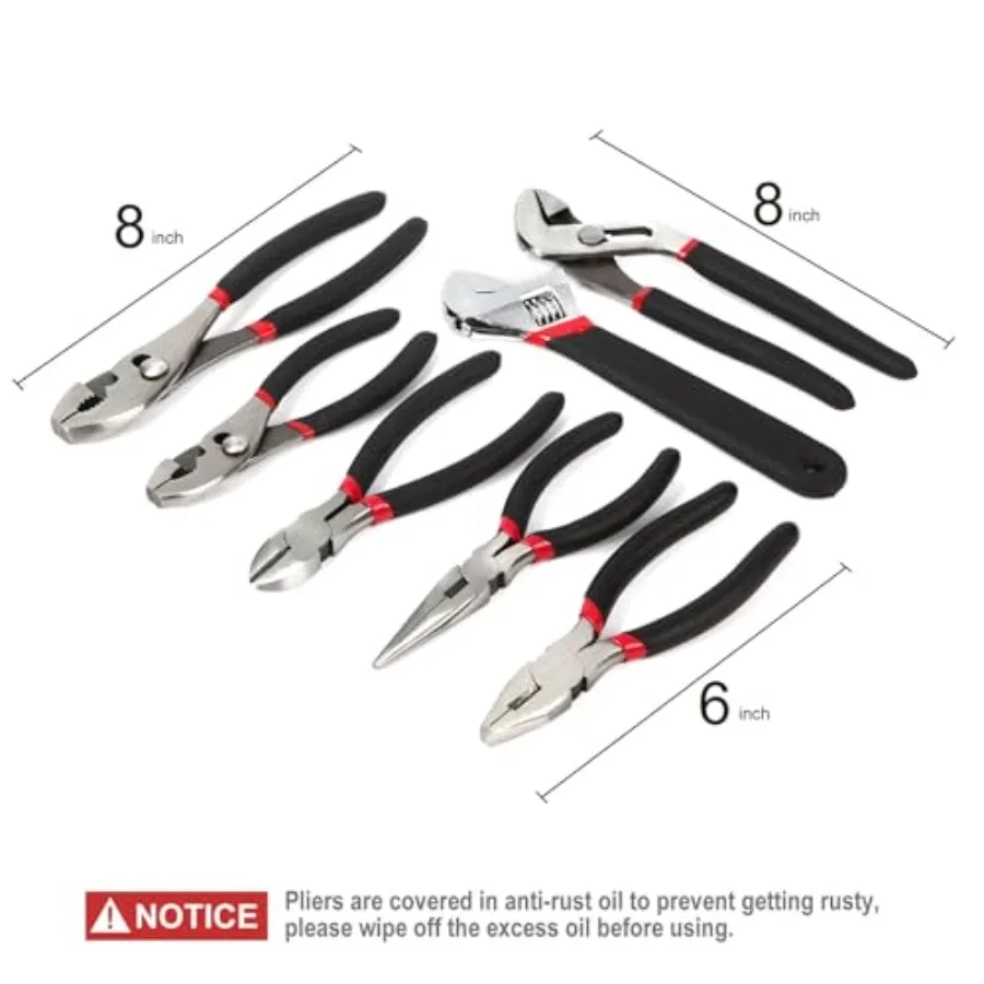 ชุดคีมและประแจอเนกประสงค์ 7 ชิ้น สำหรับงานซ่อมรถยนต์ งานประปา งานไฟฟ้า และงานบำรุงรักษาทั่วไป พร้อมเคลือบสารกันสนิม