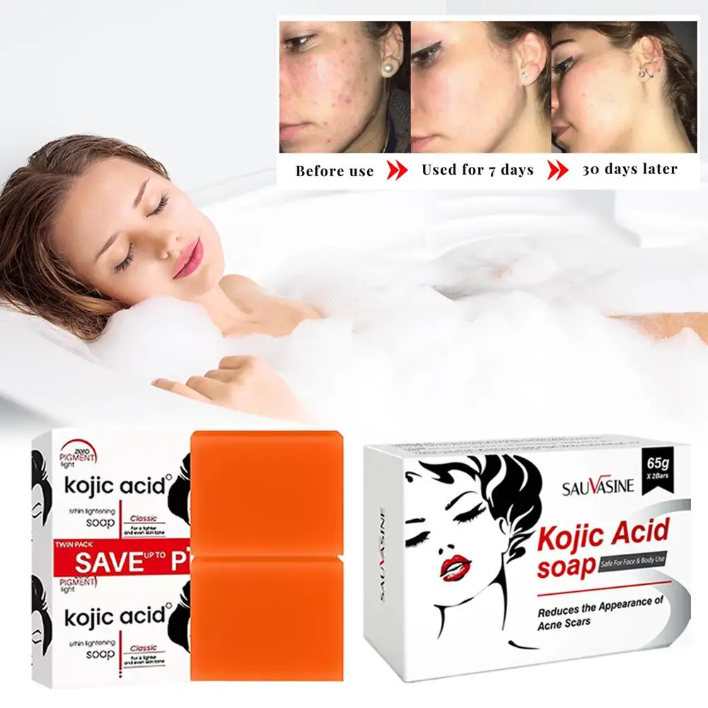 

2 шт. мыльные батончики с койевой кислотой, 130 г, каждый нежное очищение кожи жирной или прыщей, удобные для кожи, ингредиенты ручной работы, уход за кожей