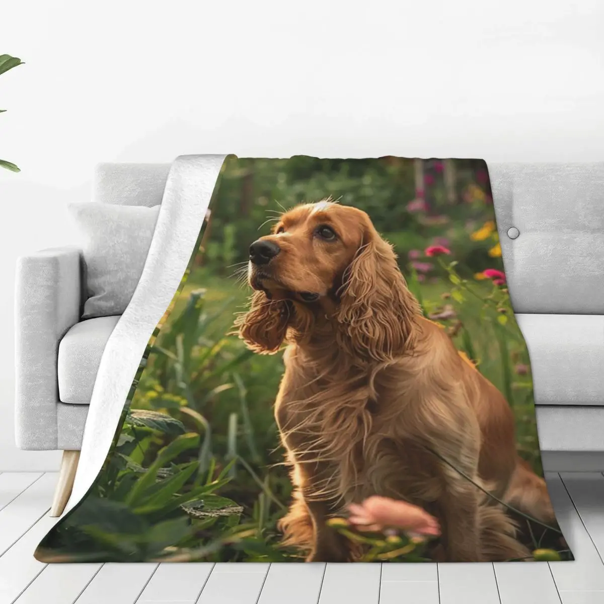 

Забавное крутое одеяло с изображением кокера-спаниеля и собаки, мягкое теплое фланелевое одеяло для кровати, гостиной, пикника, путешествий, домашнего дивана