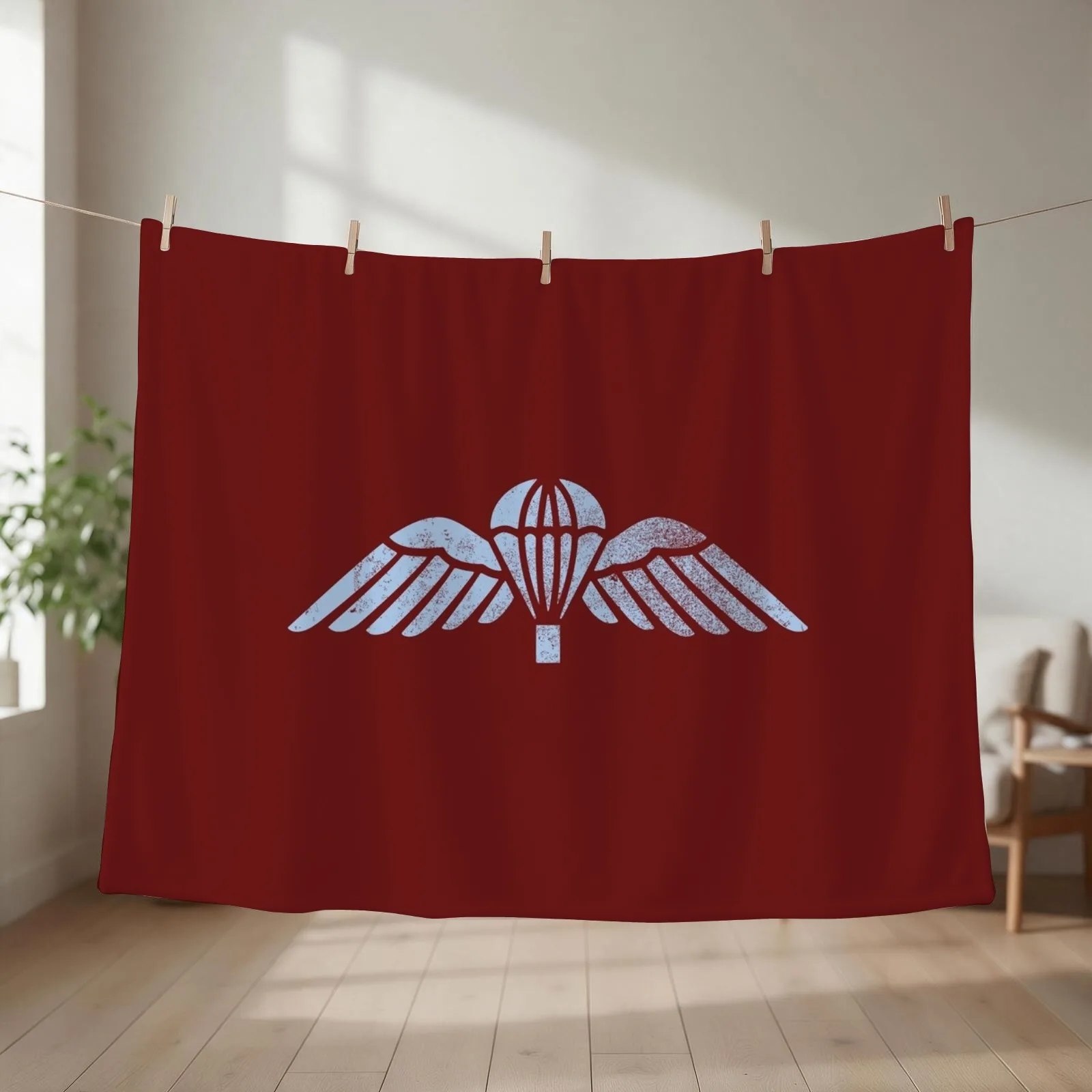 British Paratrooper Wings (distressed) Throw Blanket couch cozy soft plush fuzzy picnic outdoor blanket