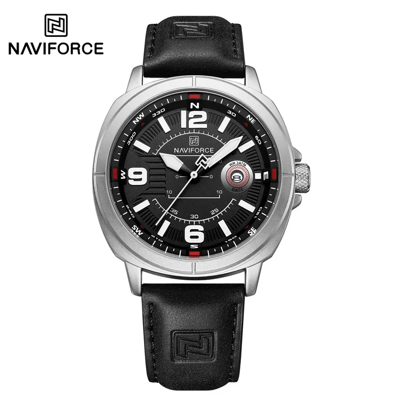 Men's Casual Quartz Watch, Waterproof Leather Strap