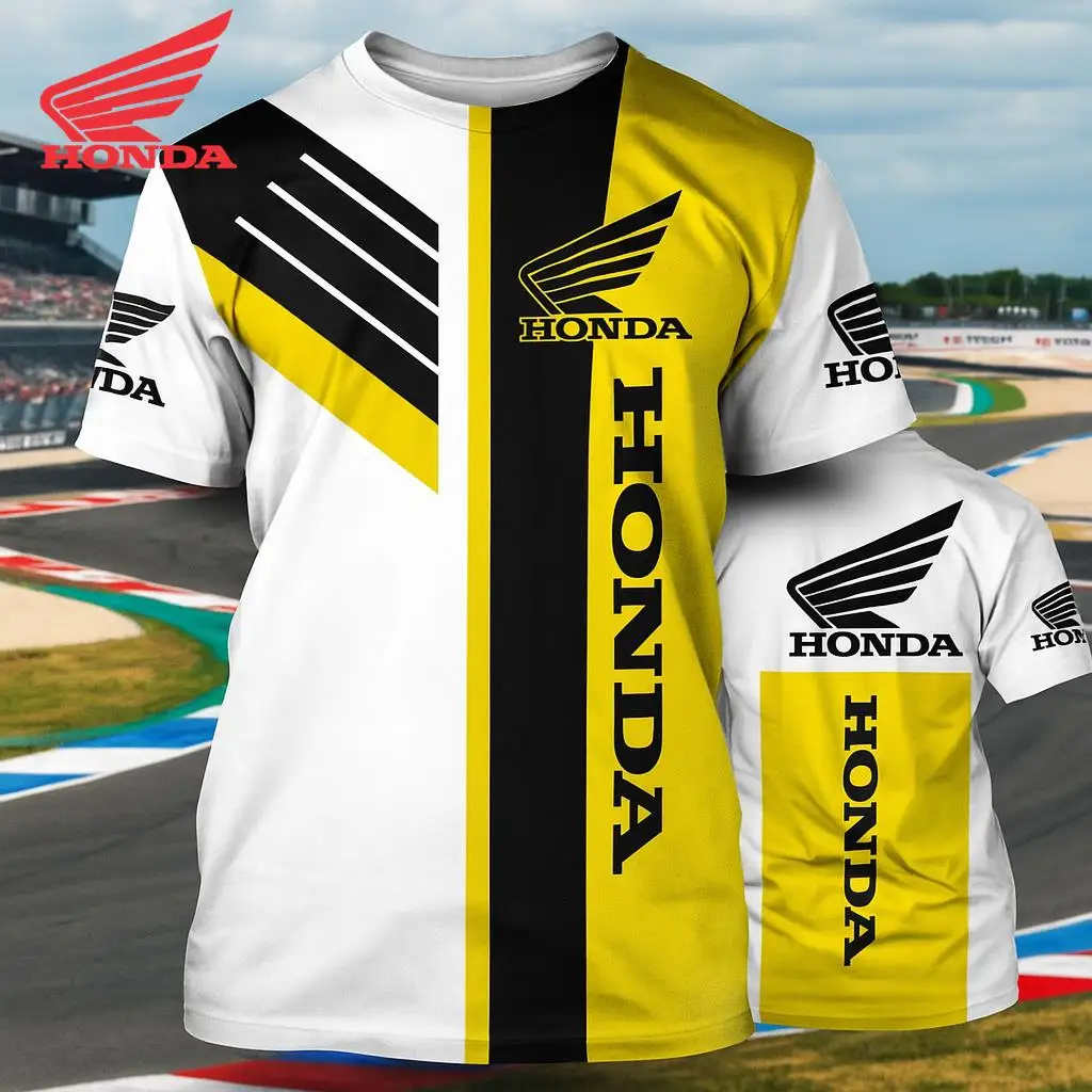 

Honda Racing Team Motorcycle T Shirt for Men Breathable Quick Dry Short Sleeve Gear for Biker Riding Outdoor Motorsport Jersey
