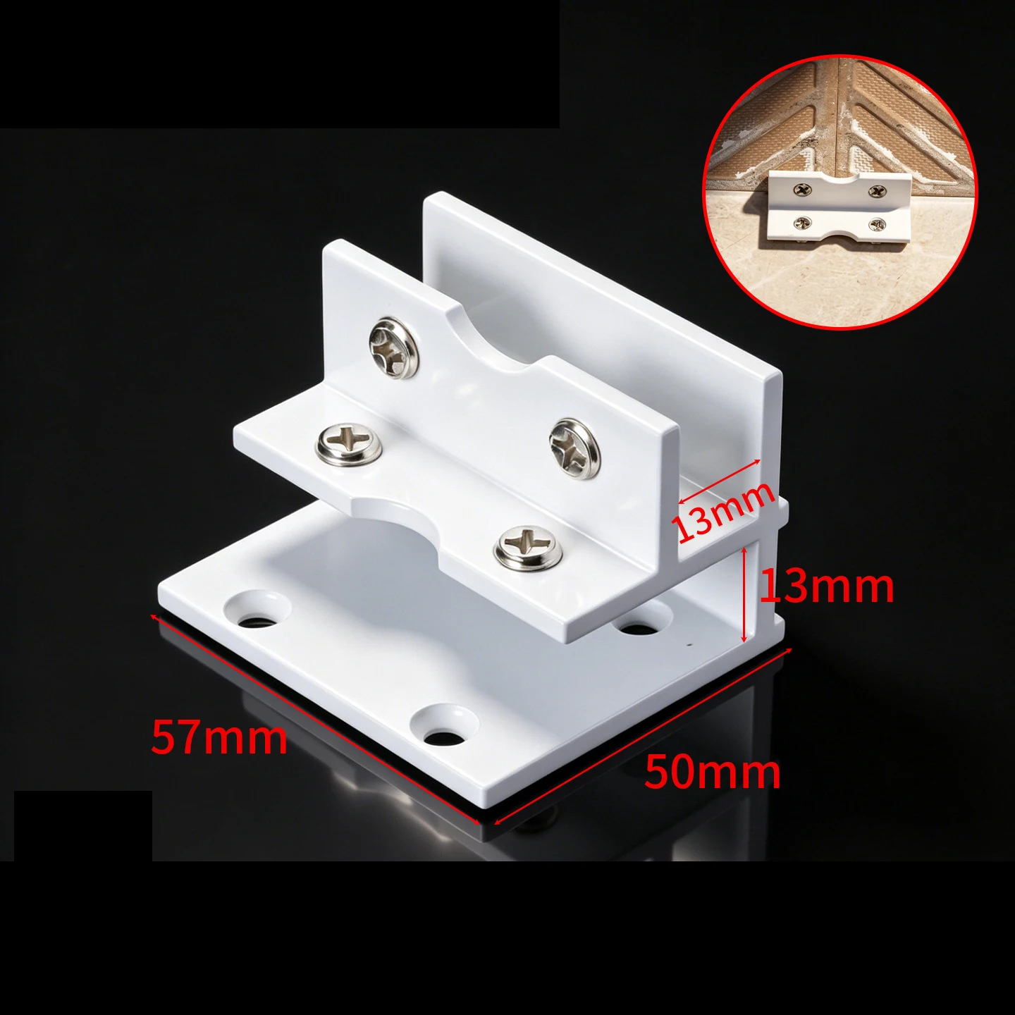 

Aluminum Alloy Glass Tiles Fixing Clips Adjustable Leg Brackets For 8-12mm Thickness Corners Straight Edges Glass Retaining Clip
