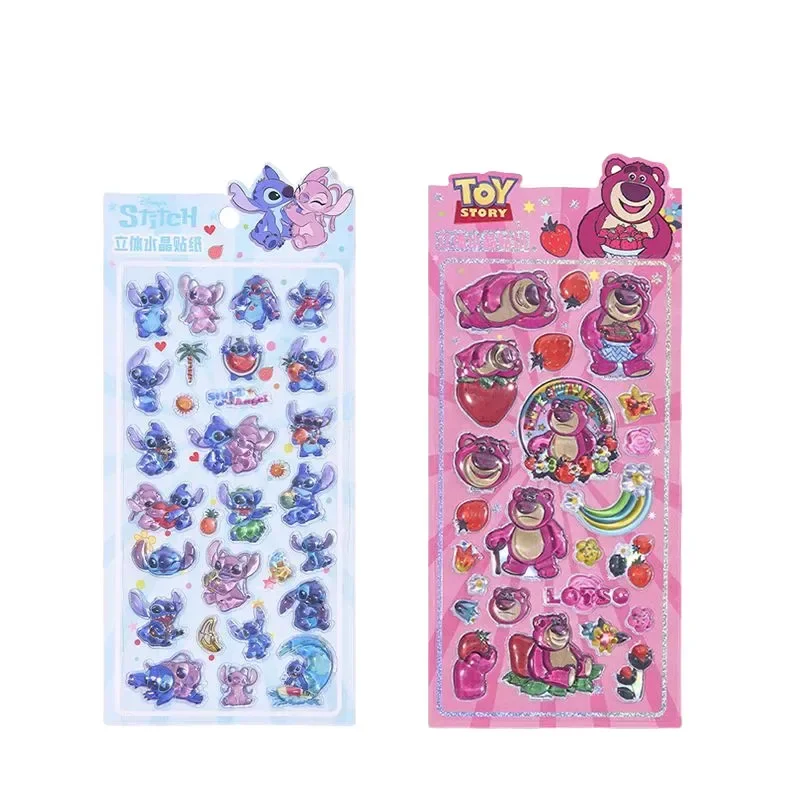 Kawaii Lilo&stitch 3D Crystal Stickers Creative Peripheral Zootopia Student Reward Diamond Sticker Phone Case Decoration