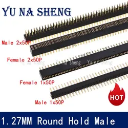 1.27mm Pitch 1.27 Single Double Row Male Female Round Pin Header 1*50P Breakaway PCB Board colour Connector Strip Pinheader 2x50