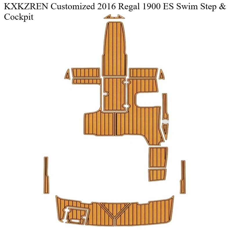 

KXKZREN Customized 2016 Regal 1900 ES Swim Step & Cockpit baot EVA foam faux flooring pad Yacht/motorboat anti-skid vehicle pad