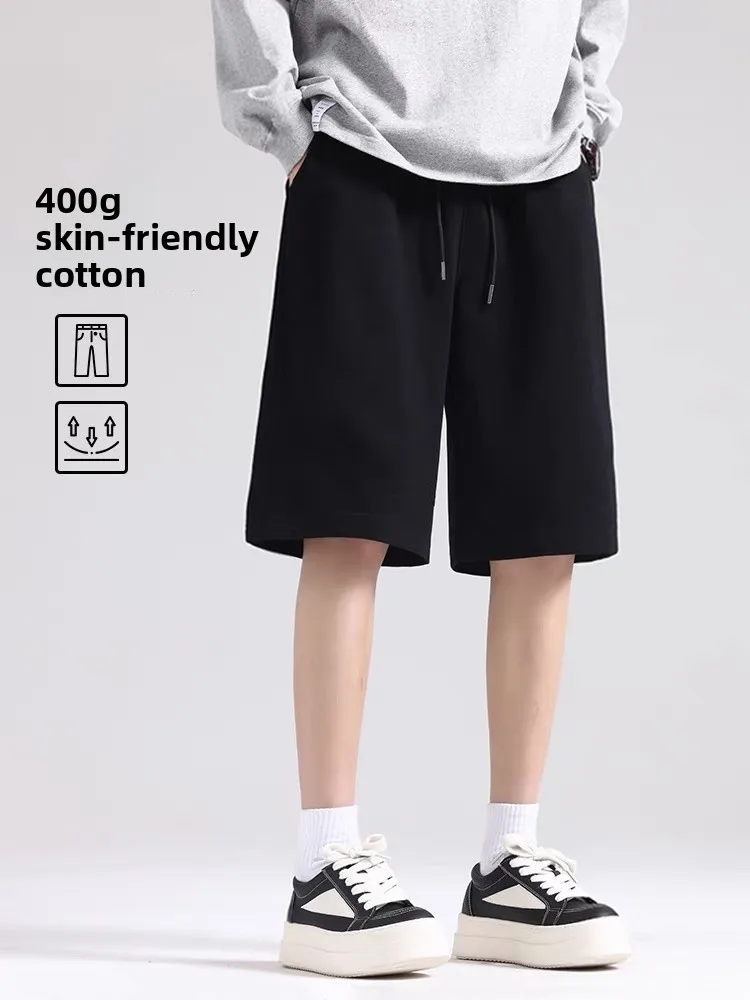 

American Retro Men's Summer Casual Loose Straight Leg ort Pants Breathable Comfortable Cotton Polyester Blend Five-Quarter ...