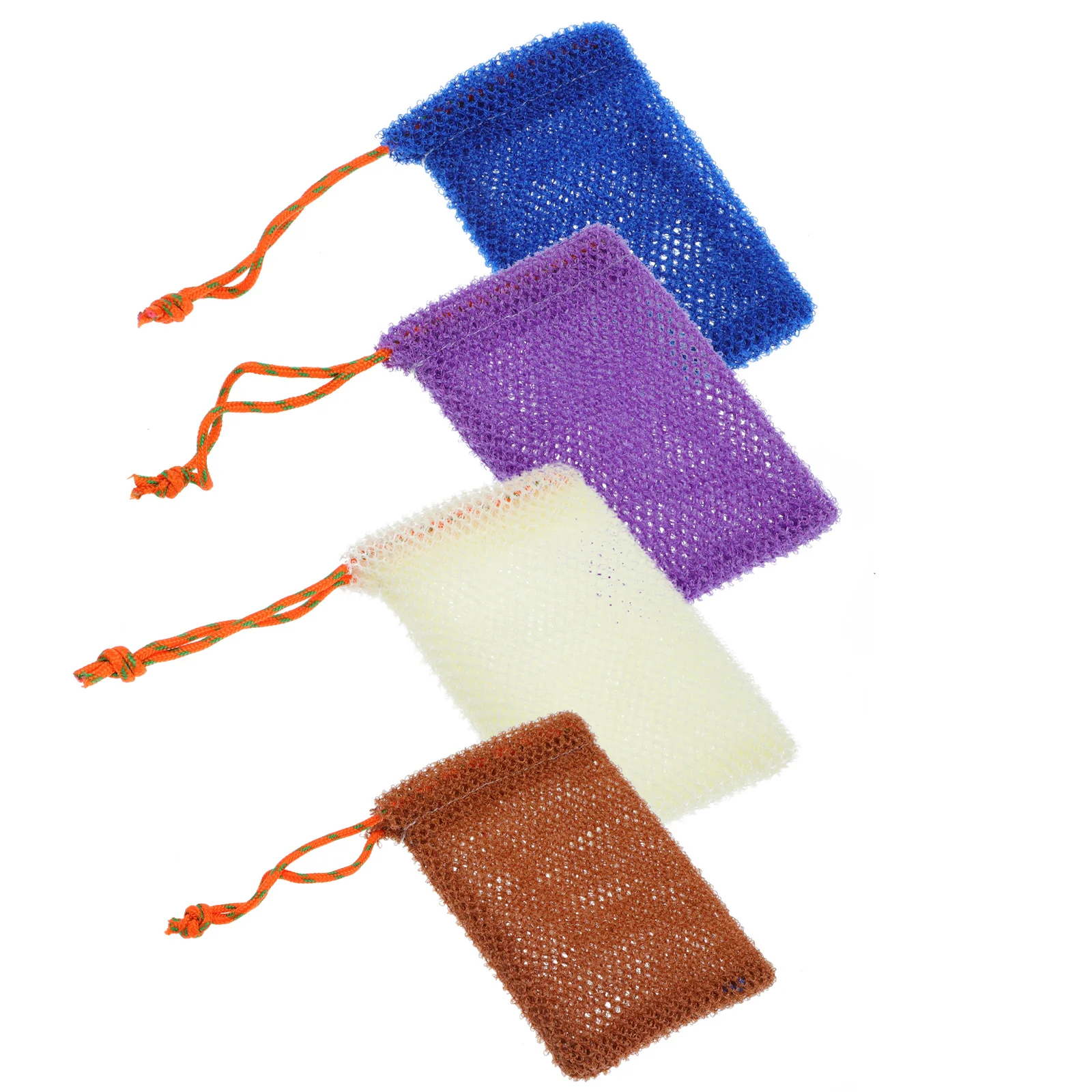 

4pcs Soap Storage Shower Cleaner Mesh Bath Skin Scrubber Foaming Holder Nylon Practical Soap Bag Bathroom Foaming Bag Easy
