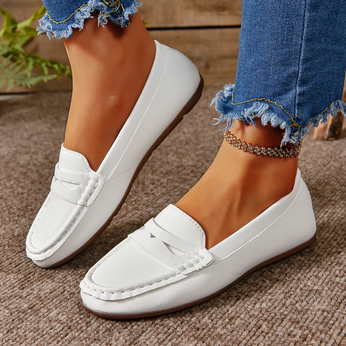 Shoes Woman Trend Flats Shallow Loafers Women Walking Casual Shoes Designer Summer Comfort Soft Sole Shoes Zapatillas De Mujer