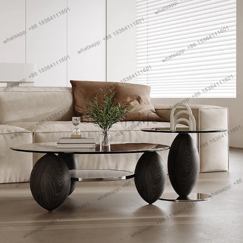 

Japanese Wabi-Sabi Style Coffee Tables Italian Minimalist Artistic Living Room Coffee Tables Nordic Round Home Furniture FYCT