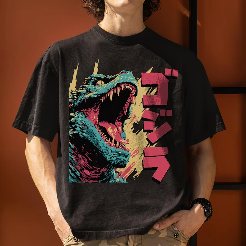 Godzilla Gojira Japanese Kaiju Movie Graphic T-Shirt Anime Print Oversized Japanese Manga Streetwear Men Women Harajuku Y2k Tops