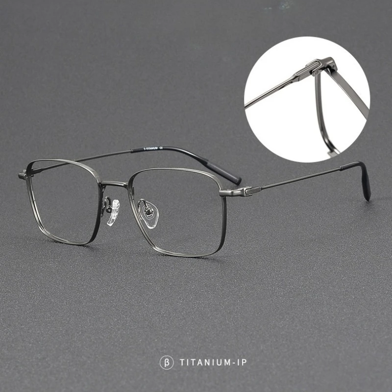 STYLENS New Pure Titanium Square Anti Blue Light Myopia Glasses Men Women Retro Optical Prescription Customized Glasses 81026 - Image 2