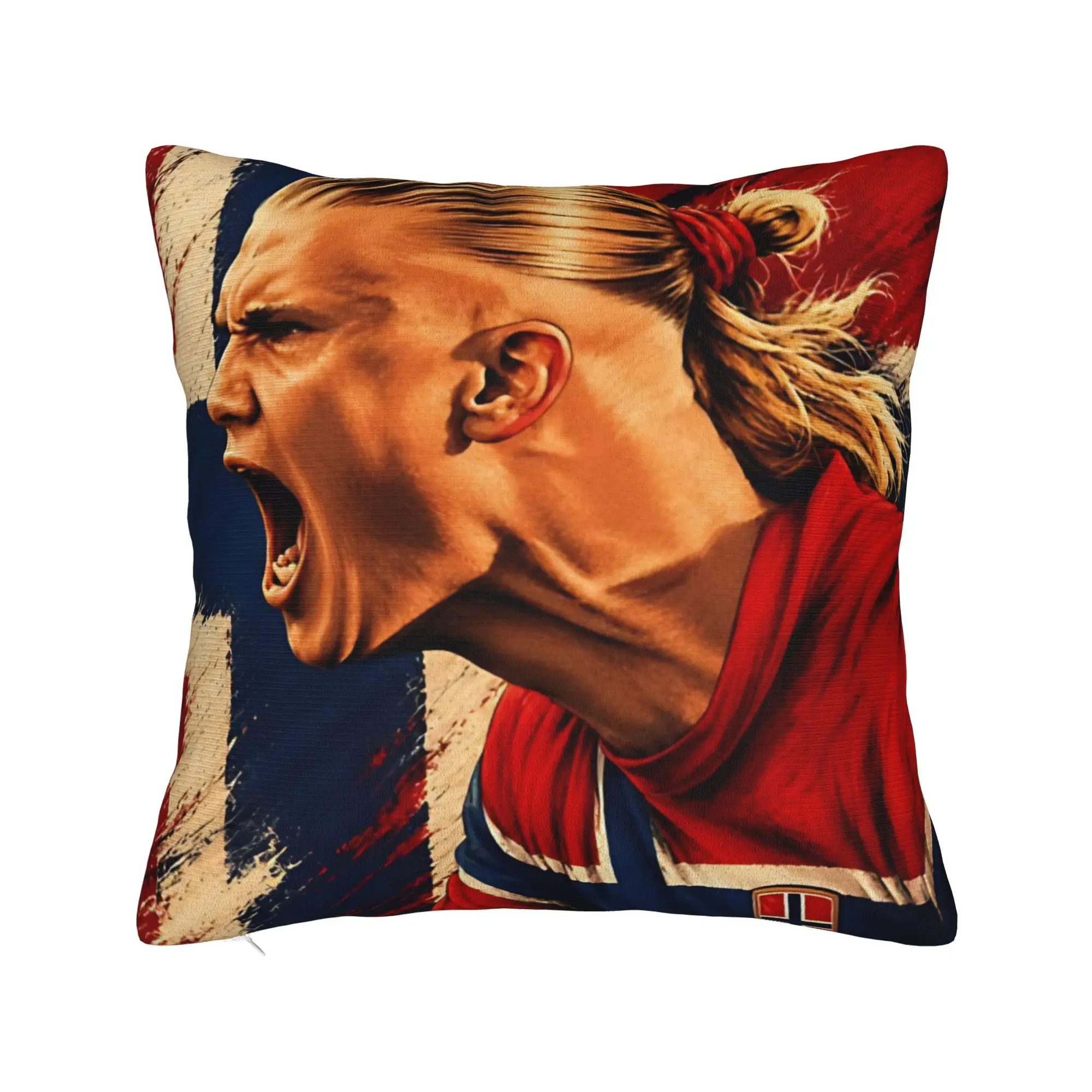 Haaland Football Number 9 FanArt Pillowcases  Vintage Pillow Case For Living Room Bed Chair Comfy Pillow Cover