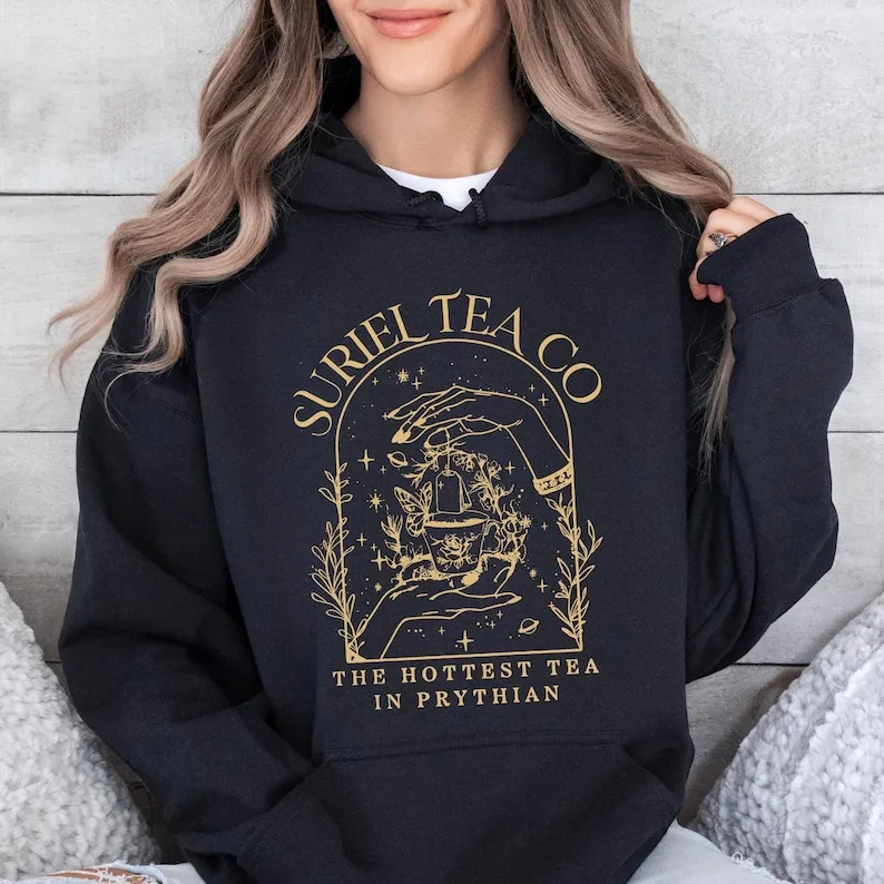 

Suriel Tea Co hoodie, Acotar, The Hottest Tea In Prythian, A Court Of Thorns And Roses, birthday gifts, books