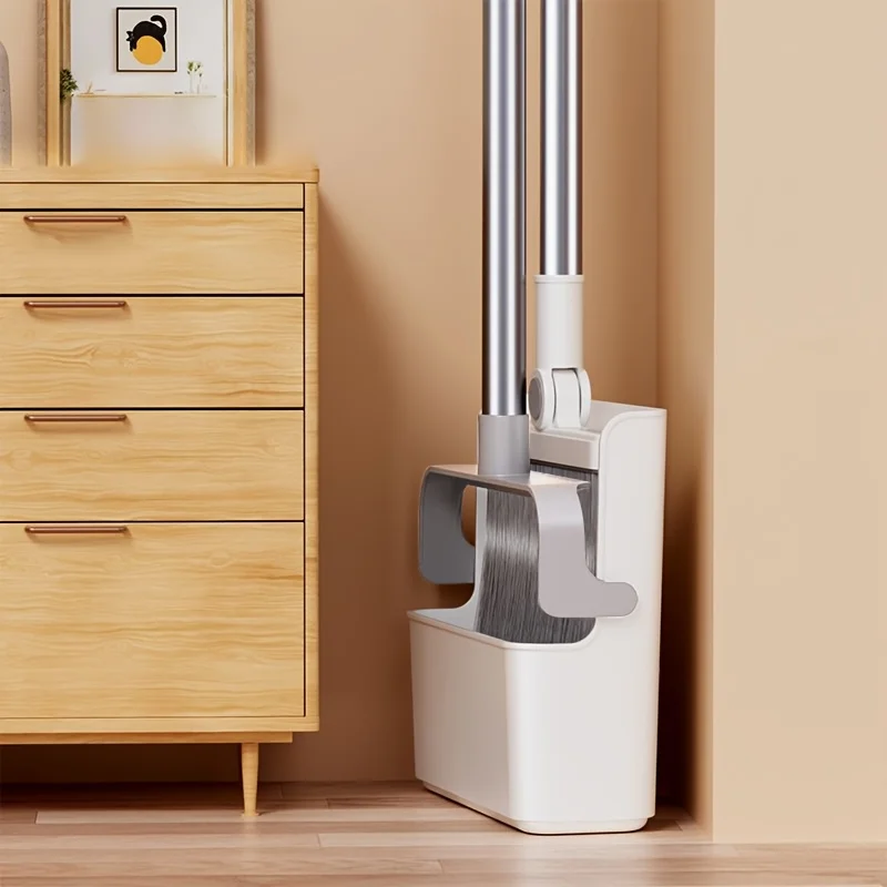 مجموعة مكنسة Joybos ذاتية التنظيف ومجارف من الفولاذ المقاوم للصدأ مقاومة للشعر للأرضيات الصلبة مكنسة منزلية فعالة لتنظيف الزوايا