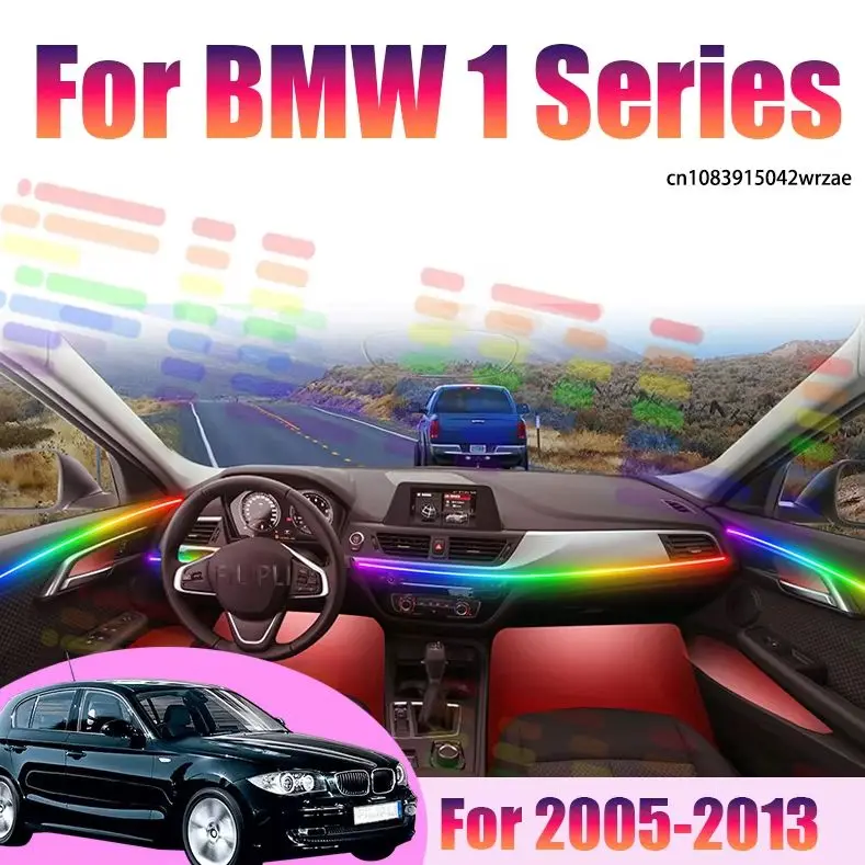 

For BMW 1 Series E81 2012 Car LED Ambient Lamps Colorful Atmosphere Lights Auto Interior Neon Strip App Control 64 RGB Light