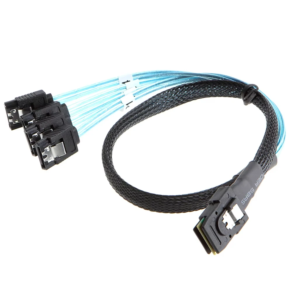 Cabo Mini SAS SFF-8087 para SATA Mini SAS Cabo de fuga SFF8087 para SATA Mini-SAS para 4X SATA SAS para cabo de fuga SATA