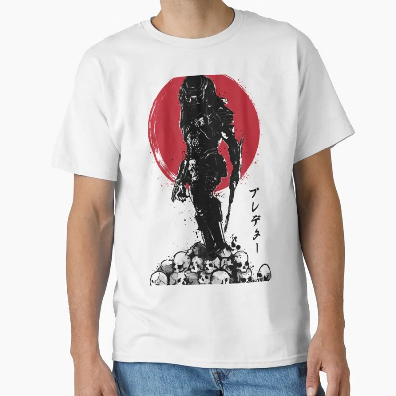 

Yautja Hunter sumi-e 80s Retro Horror movie Predator The Jungle Hunter Alien Warrior Gift T shirt large size Tops S-6XL