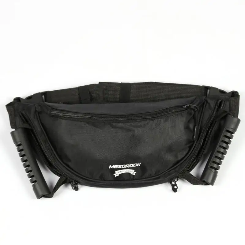 Motorcycle Waist Bags Chest Bag Safety Belt Rear Seat Passenger Grip Grab Handle Nonslip Strap With Handle Storage Bags