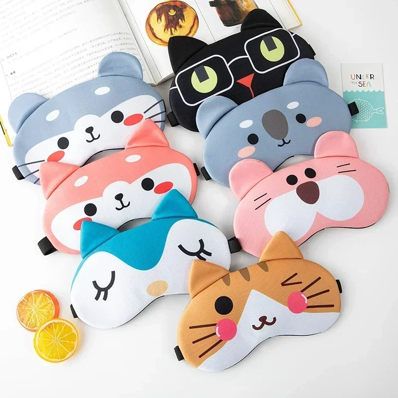 Cotton Anime Sleeping Eye Mask Cute Blindfold Eye Cover  Mask Eyepatch Travel Home Eyes Relax Mask Eyeshade Gifts for Kids Adult