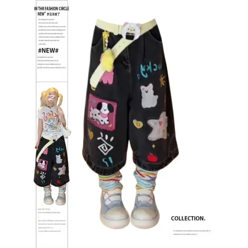 

Women Shoujo Jorts Abi Tide Harajuku Korean Jeans Shorts Summer Kpop 2000s Stylish Denim Pants Grunge Y2k Japanese Streetwear
