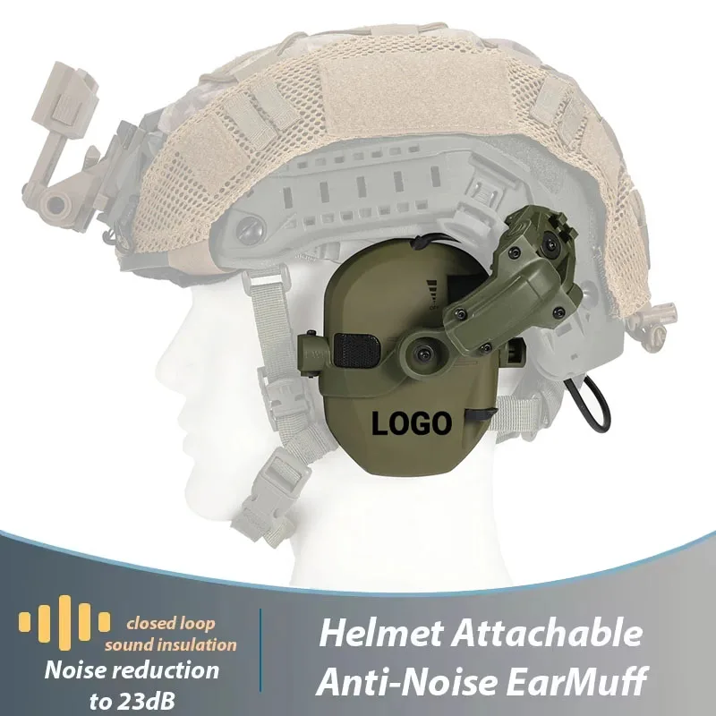 Active Helmet Mounted Earmuffs For Shooting Electronic Hearing Protection Ear Protect Noise Reduction Active Hunting Headphone image 2