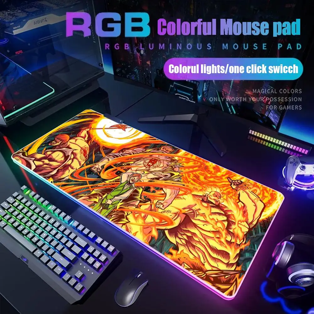 

Escanor anime Mouse Pad Gamer Rgb Desk Mat Back Light Led Mousepad Setup Gaming Accessories Deskmat Big Mousepad Backlight