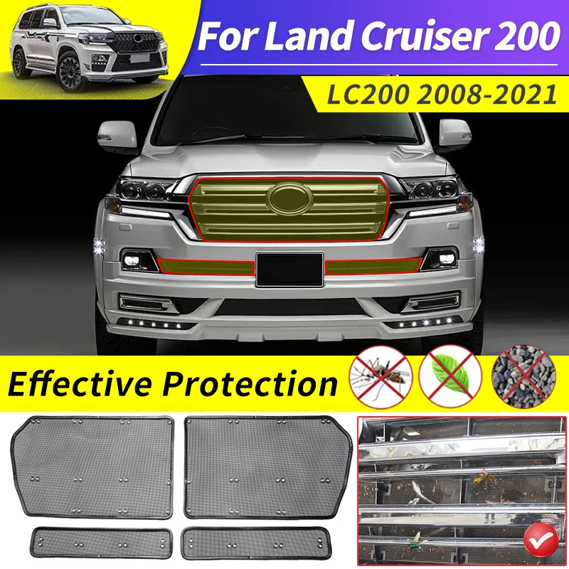 For Toyota 2011-2021 Land Cruiser 200 LC200 2020 Stainless Steel Exterior Accessories Air Intake Grille Prevent Mosquito Sand