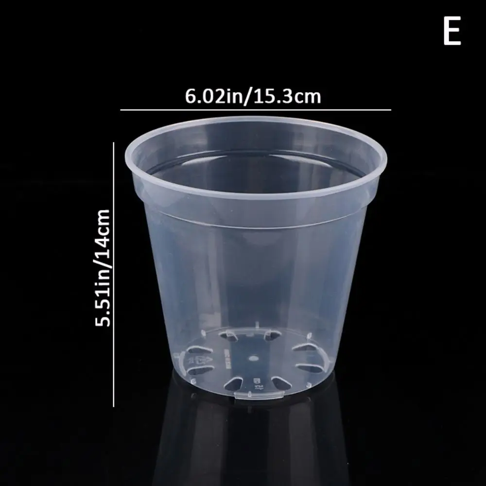 New DIY Planter Pot Plastic Large Capacity Round Starting Pot Transparent Anti-Deformation Orchid Nursery Container Garden