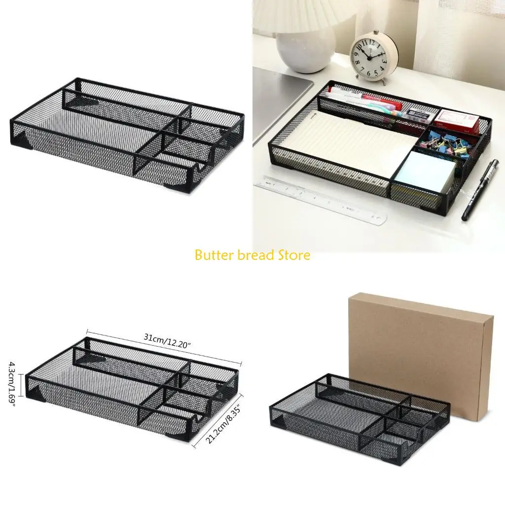 W89C Mesh Desk Desktop Metal Office Mesh Drawer Desktop