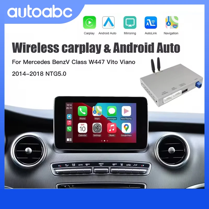 Drahtloses CarPlay für Mercedes Benz V-Klasse W447 2014–2018 Vito Viano NTG5.0 Android Auto Mirror Link AirPlay Car Play-Funktionen