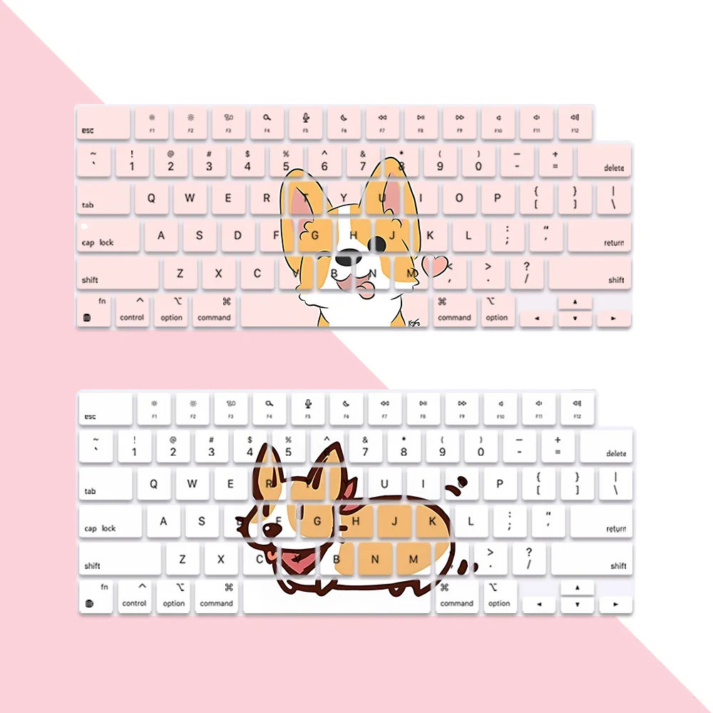 

Cartoon dog corgi US Layout Soft Silicone Keyboard Cover for Macbook pro 14 M1 M2 M3 A2442 A2485 A2779 Air M2 M3 A2681 A2941